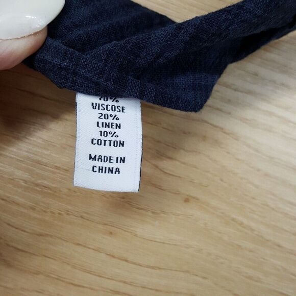 BAR III Mens Neck Tie Blue Plaid Slim Pointed Woven Linen Blend TOTO - Picture 3 of 5